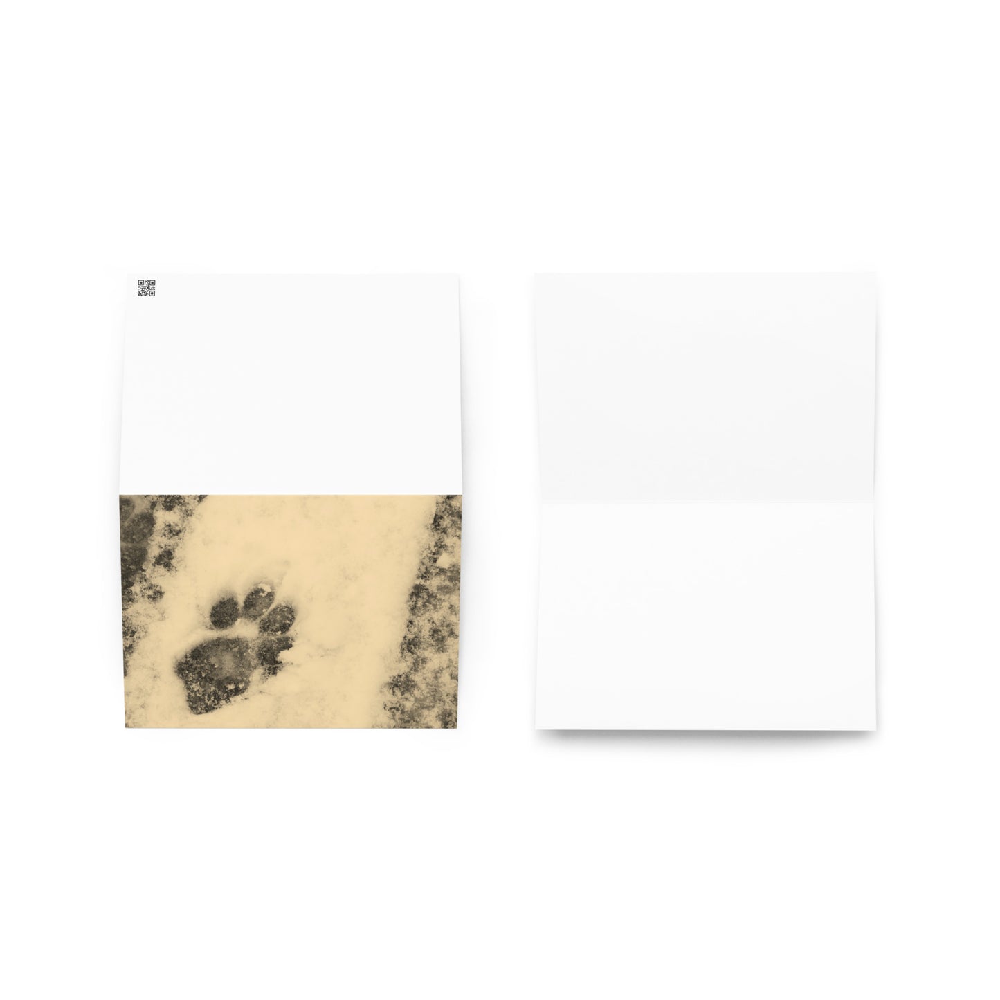 Carte de vœux - Empreinte de patte enneigée
