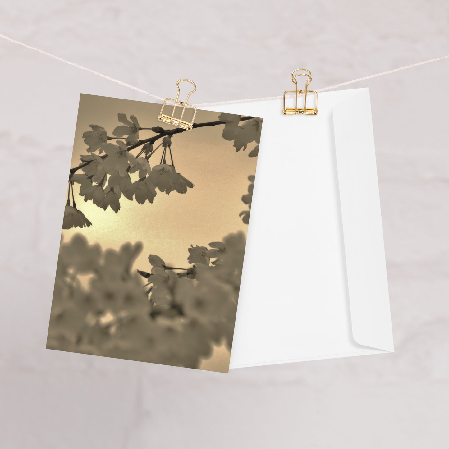 Greeting card - Sepia Cherry Blossoms