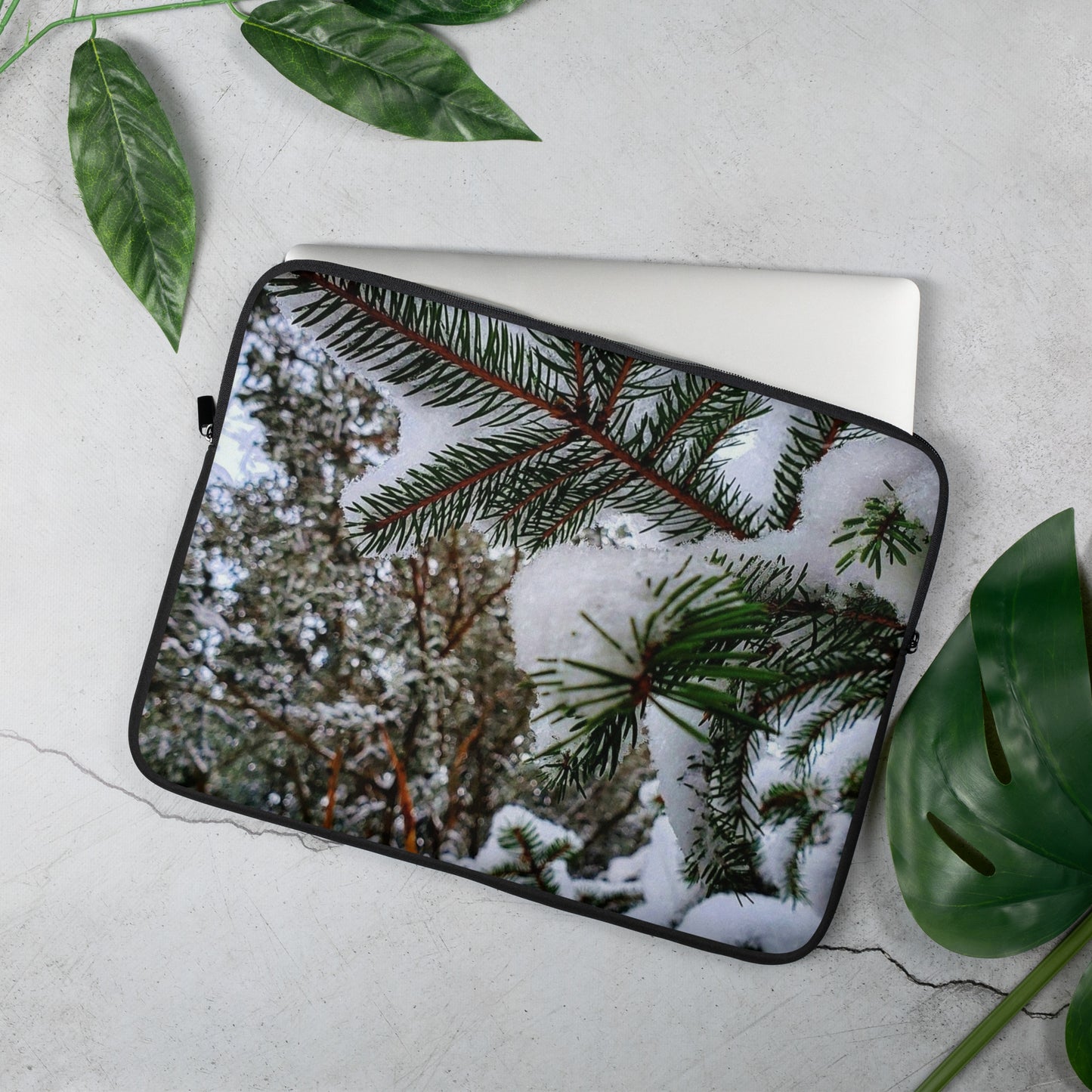 Pochette pour ordinateur portable - Snowy Evergreen