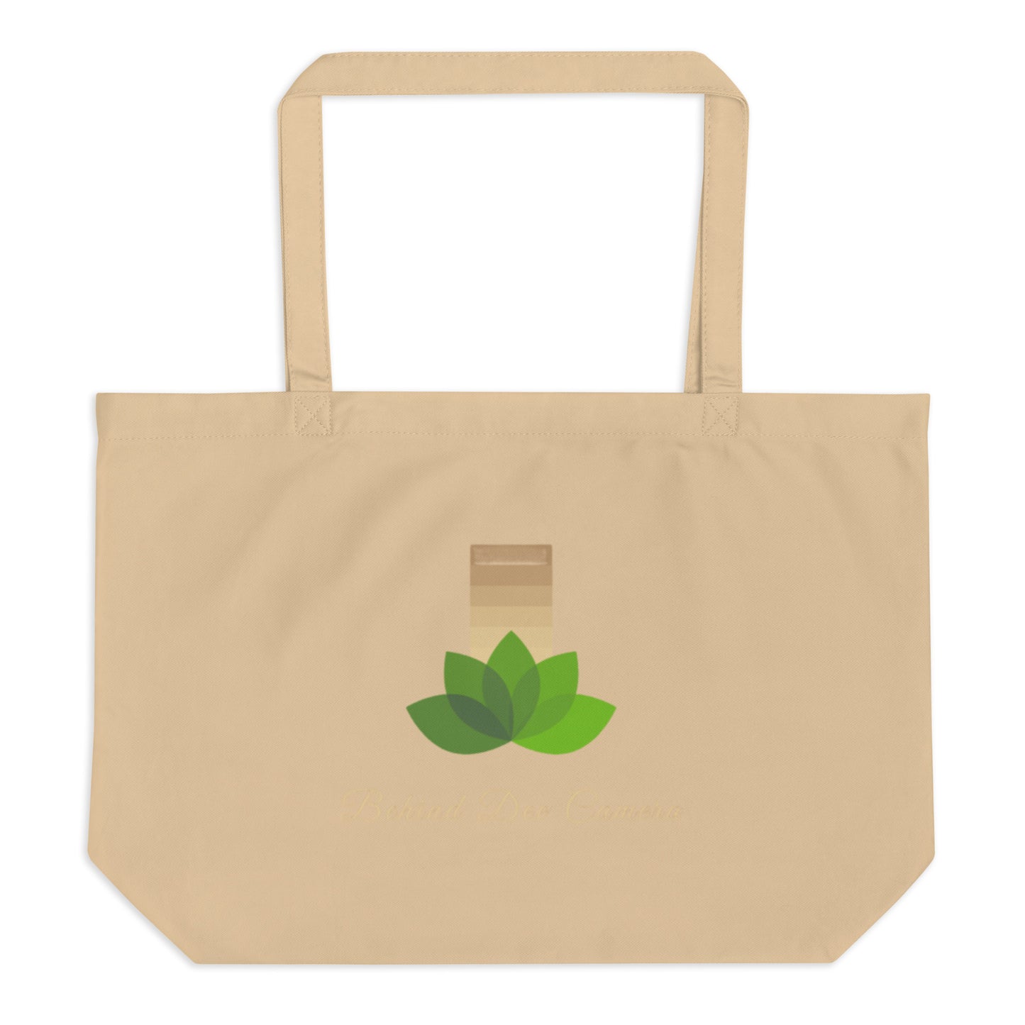 Large organic tote bag - Behind Dee Camera® logo