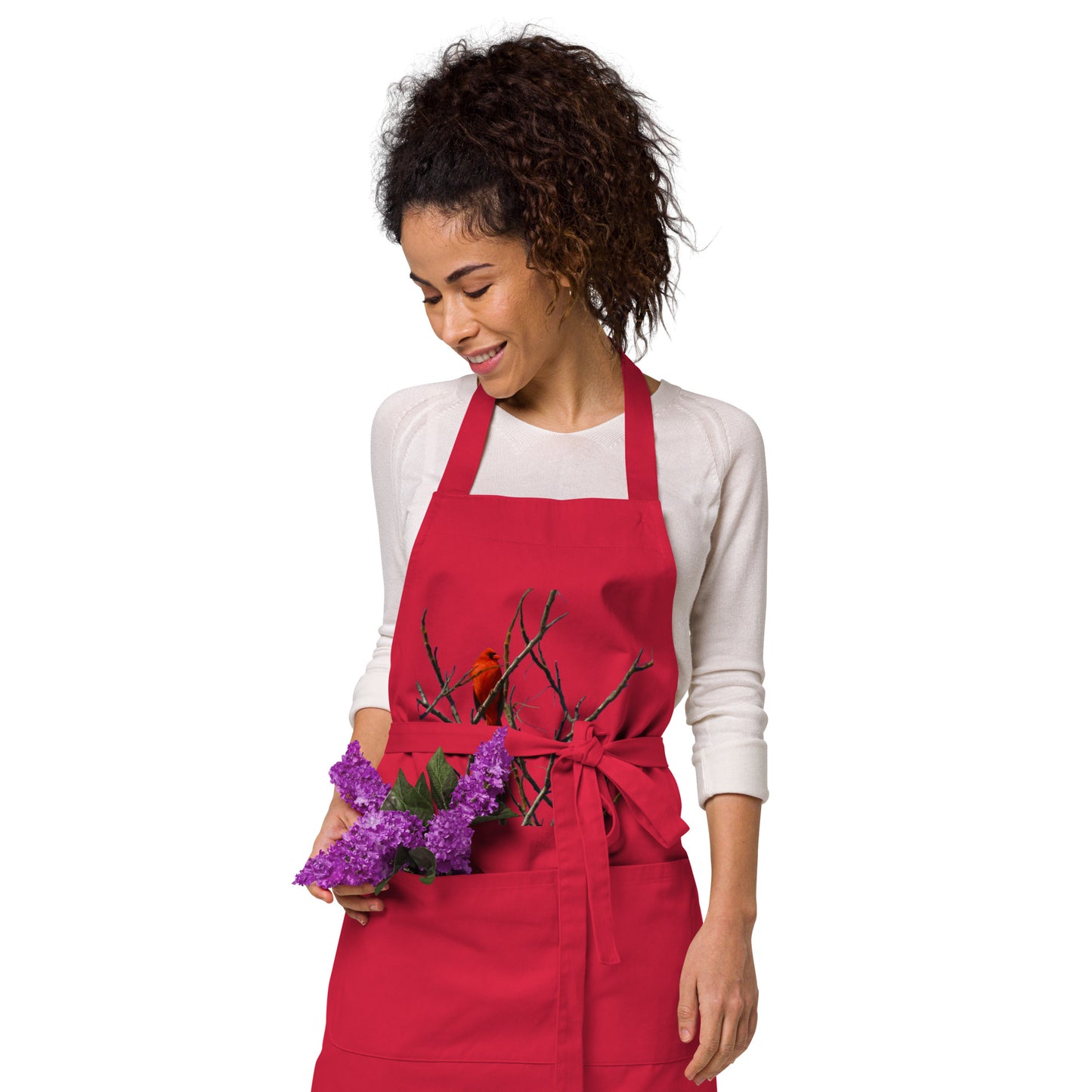 Organic Cotton Apron - Red Cardinal
