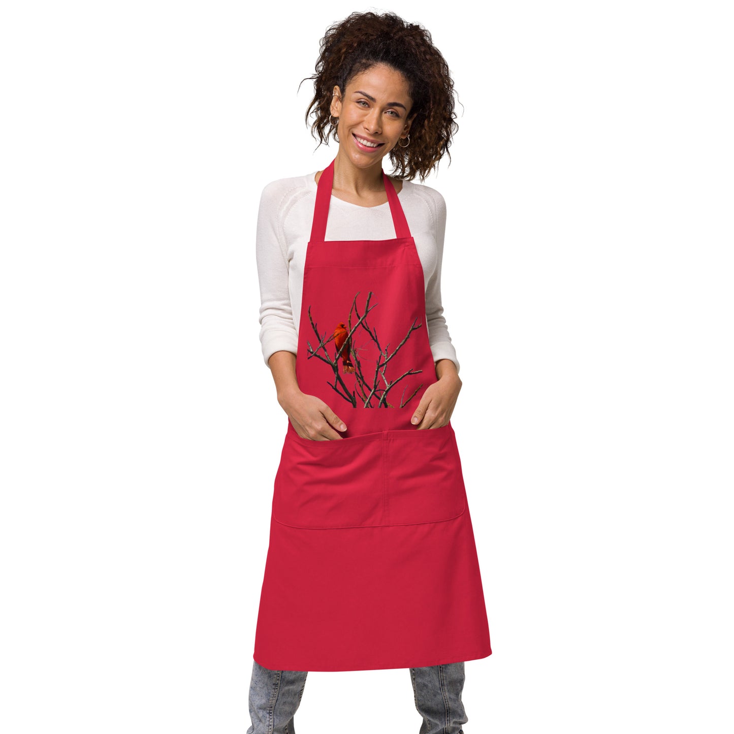 Organic Cotton Apron - Red Cardinal