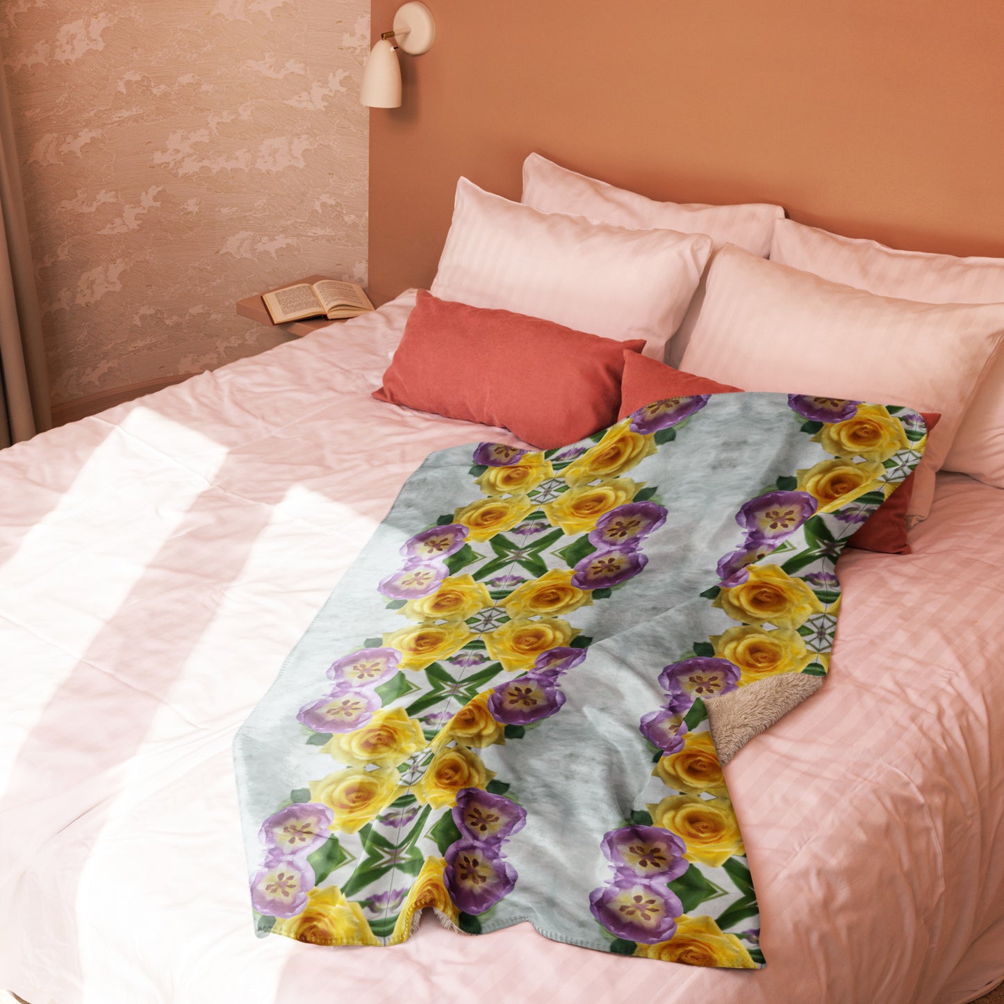 Sherpa blanket - Tulip Rose