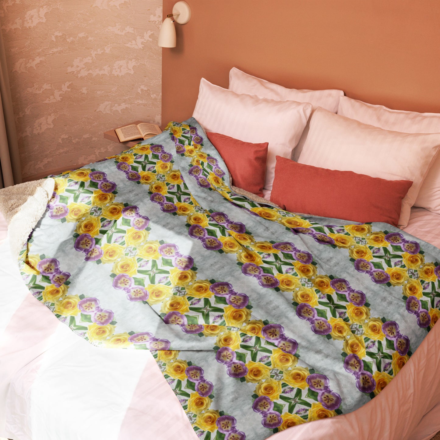 Sherpa blanket - Tulip Rose
