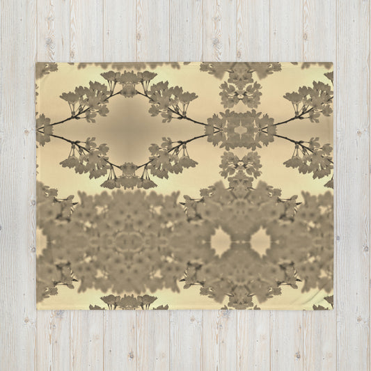 Throw Blanket - Sepia Cherry Blossoms