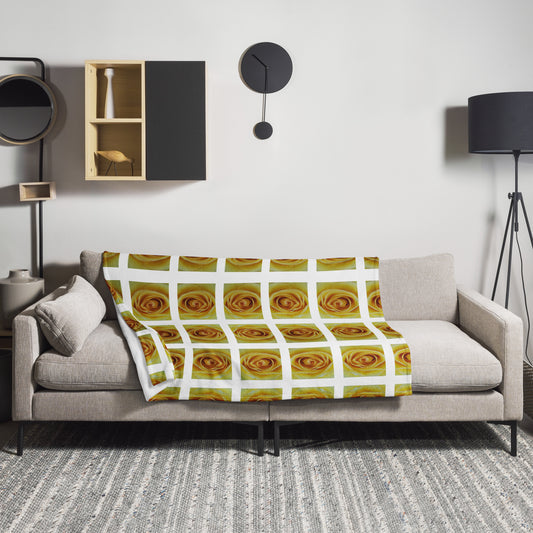 Throw Blanket - Striped Yellow Rose