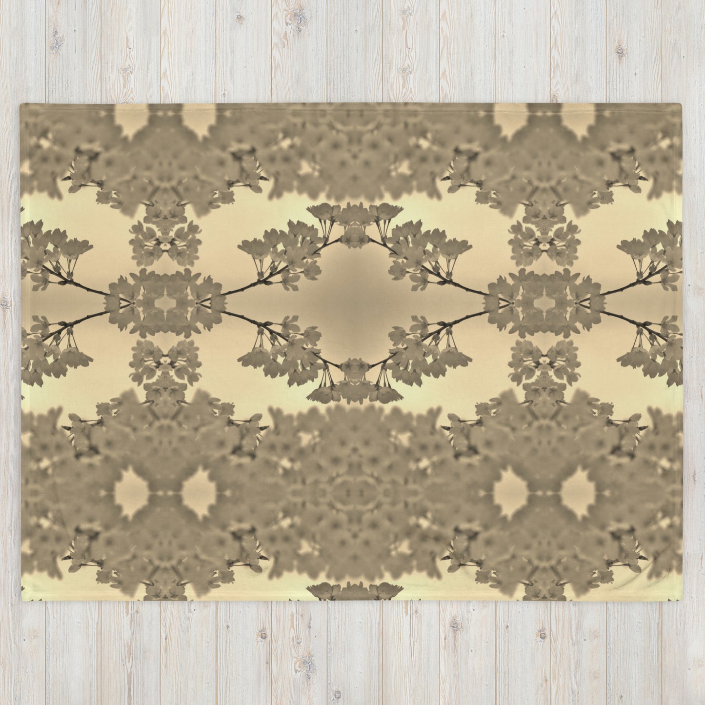 Throw Blanket - Sepia Cherry Blossoms