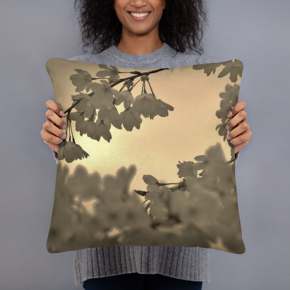 Basic Pillow - Sepia Cherry Blossoms