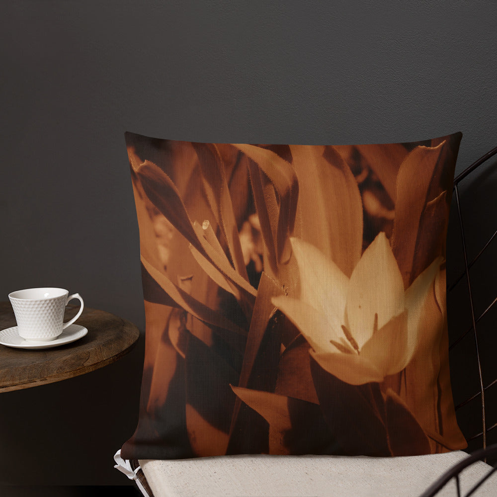 Premium Pillow - Sepia Opened Tulip