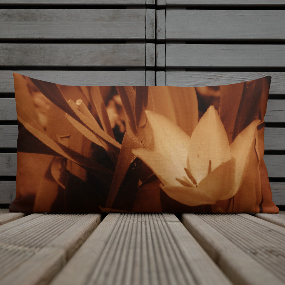 Premium Pillow - Sepia Opened Tulip