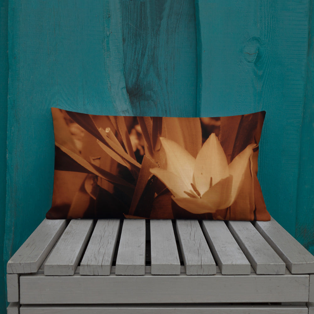 Premium Pillow - Sepia Opened Tulip