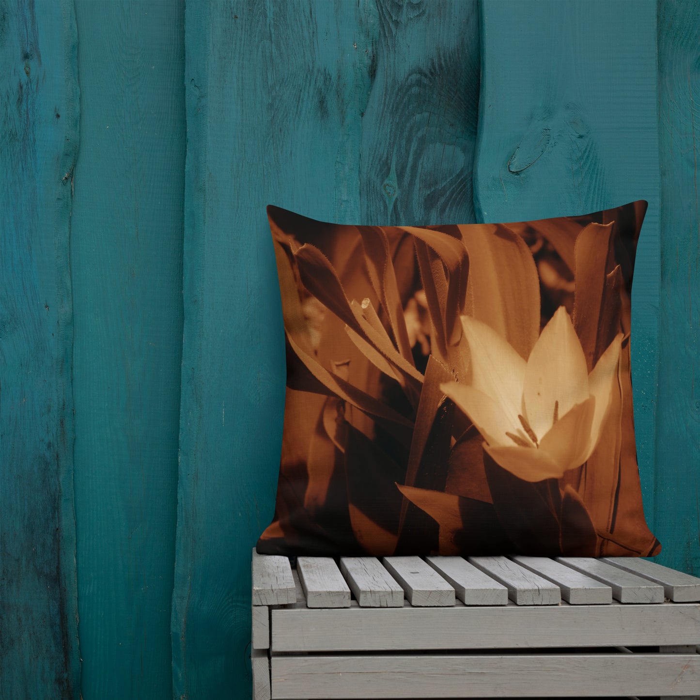 Premium Pillow - Sepia Opened Tulip