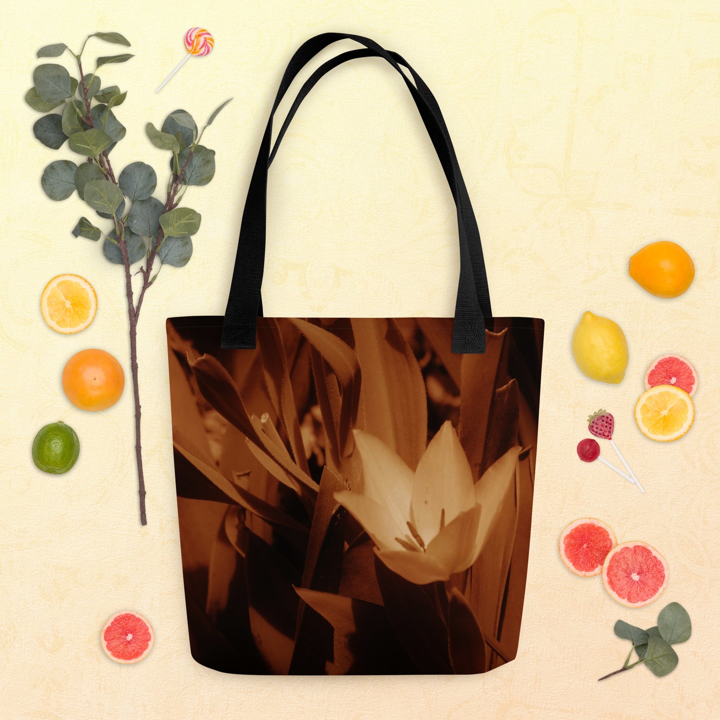 Tote bag - Sepia Opened Tulip