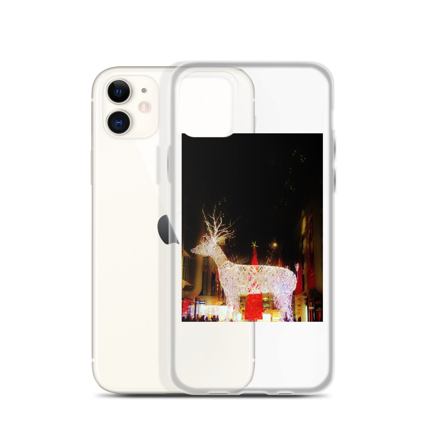 Coque transparente pour iPhone® - Lumières de Noël (lumineuses)