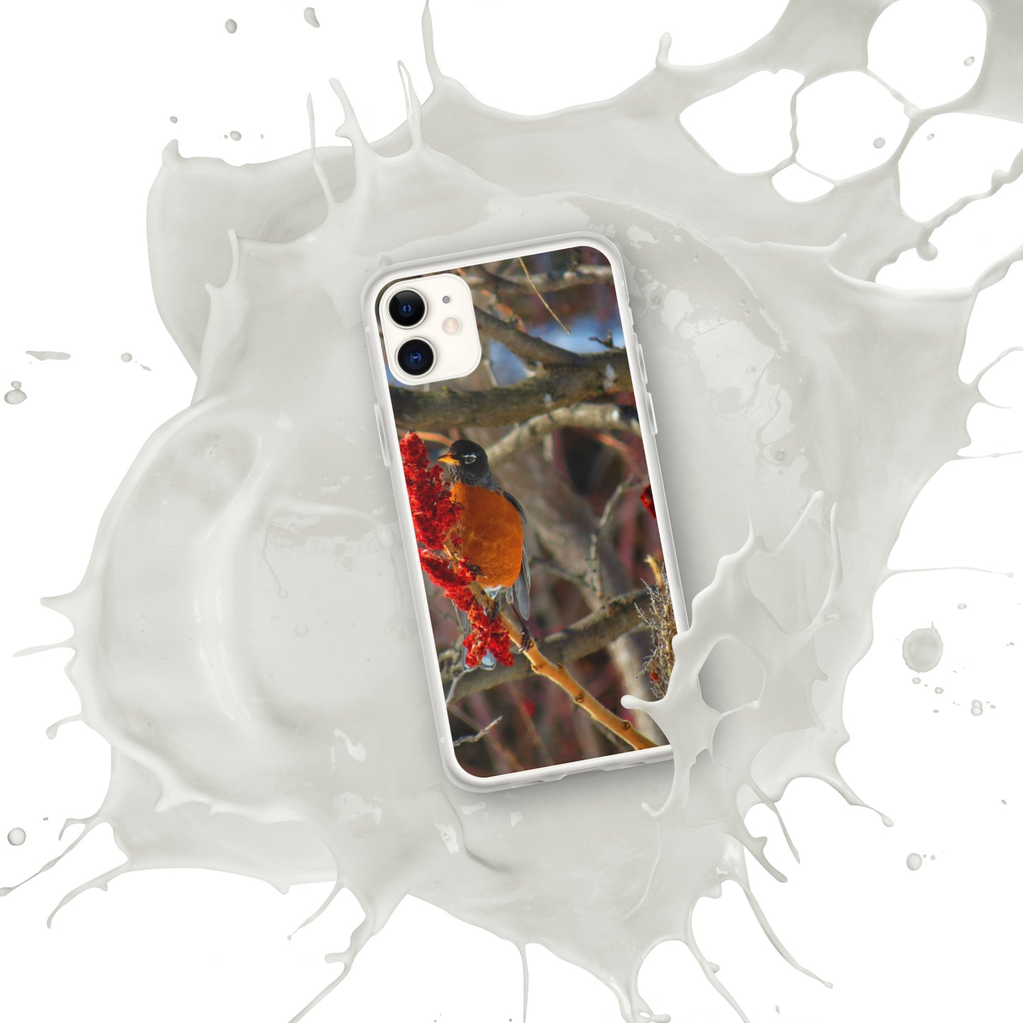 Coque transparente pour iPhone® - Snackin' Robin