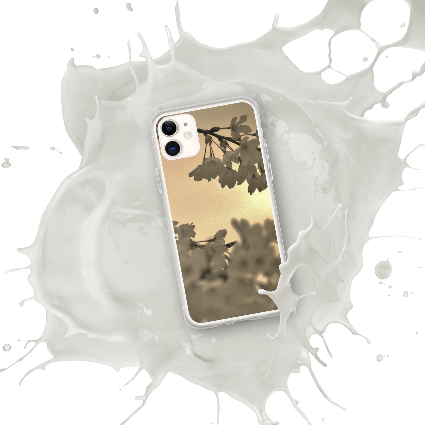 Clear Case for iPhone® - Sepia Cherry Blossoms