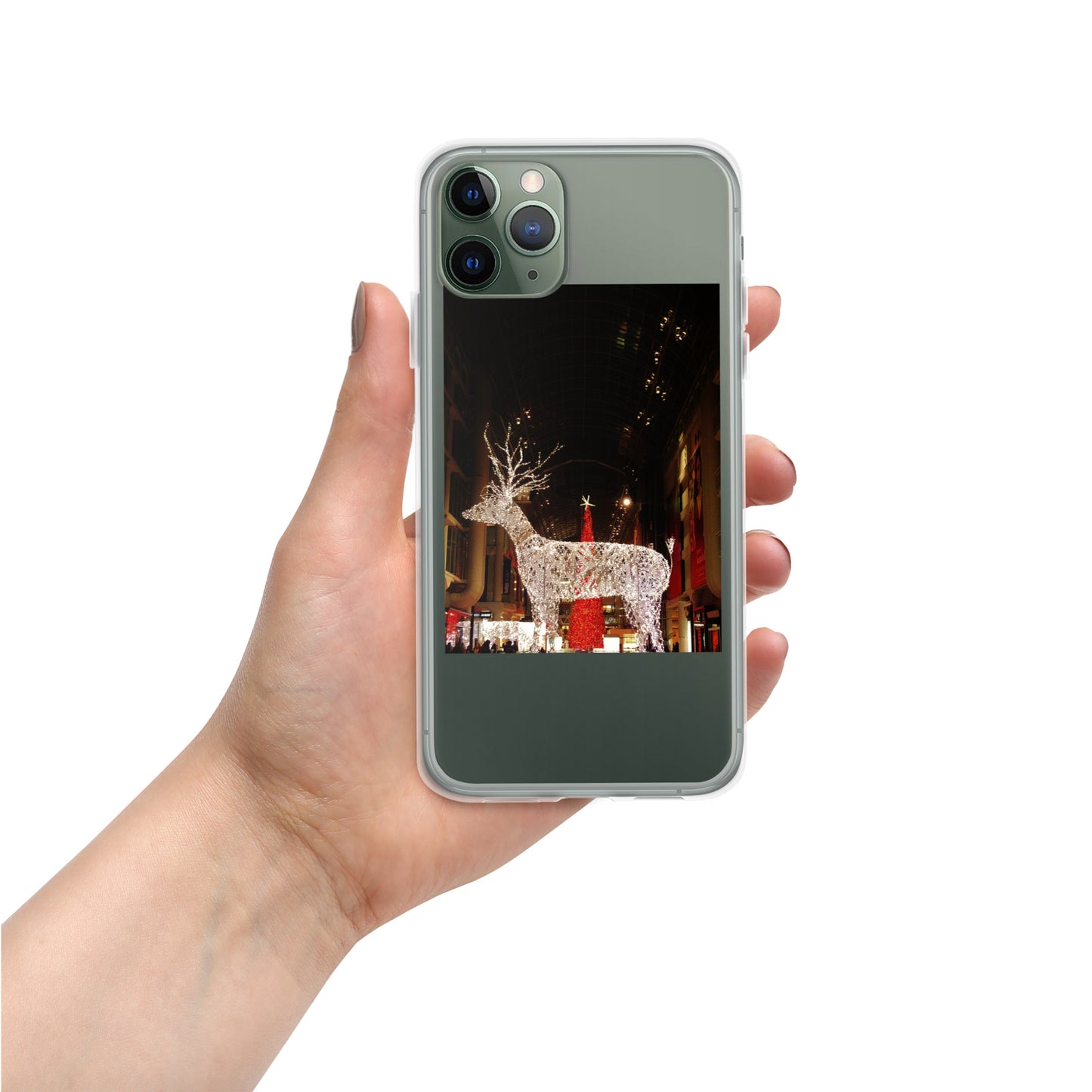 Coque transparente pour iPhone® - Lumières de Noël