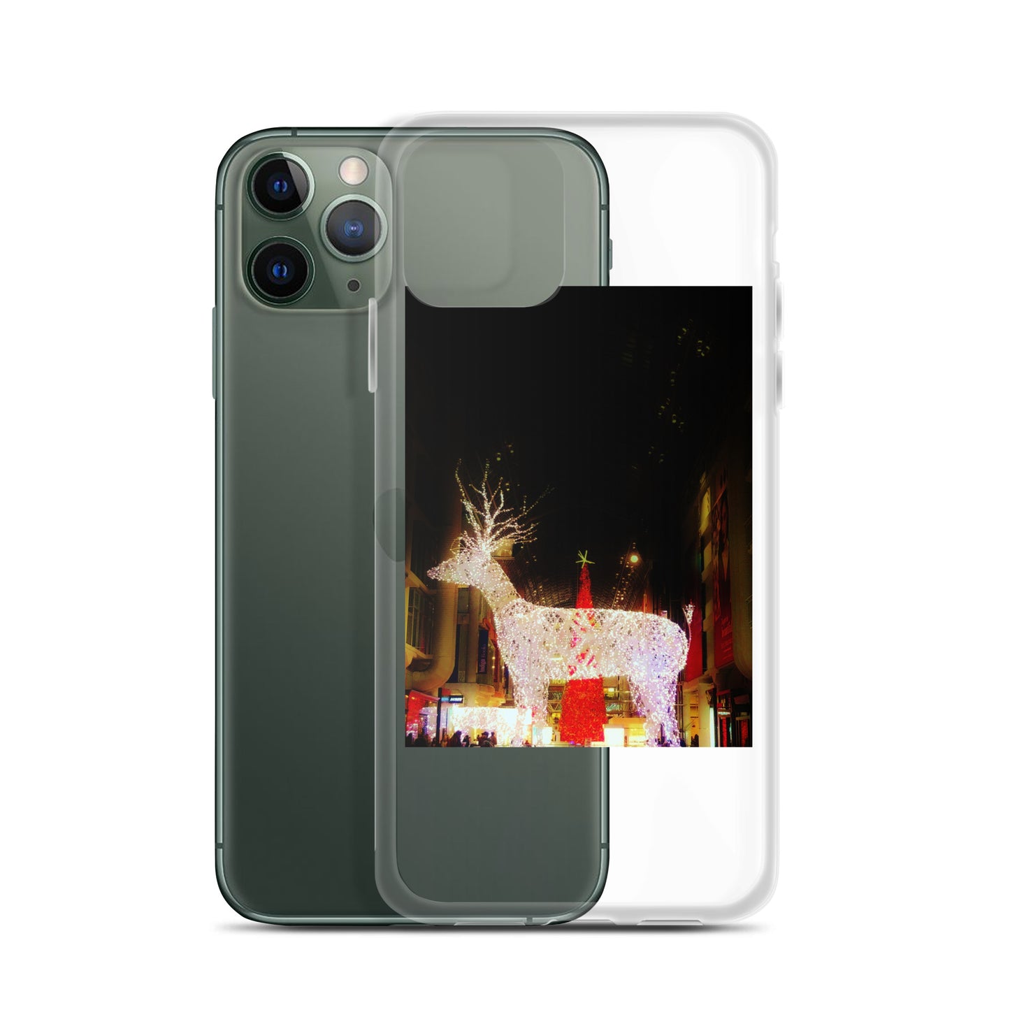 Coque transparente pour iPhone® - Lumières de Noël (lumineuses)