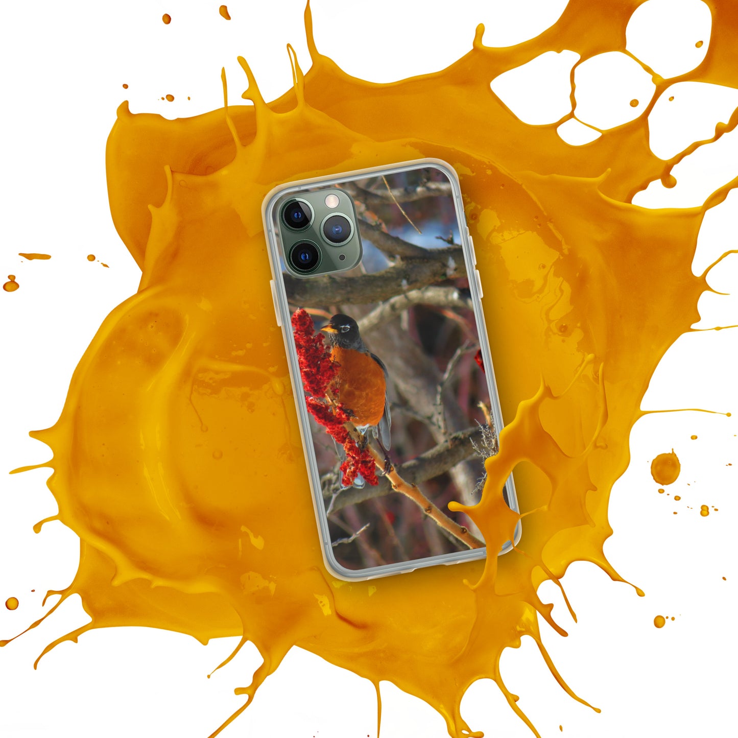 Coque transparente pour iPhone® - Snackin' Robin