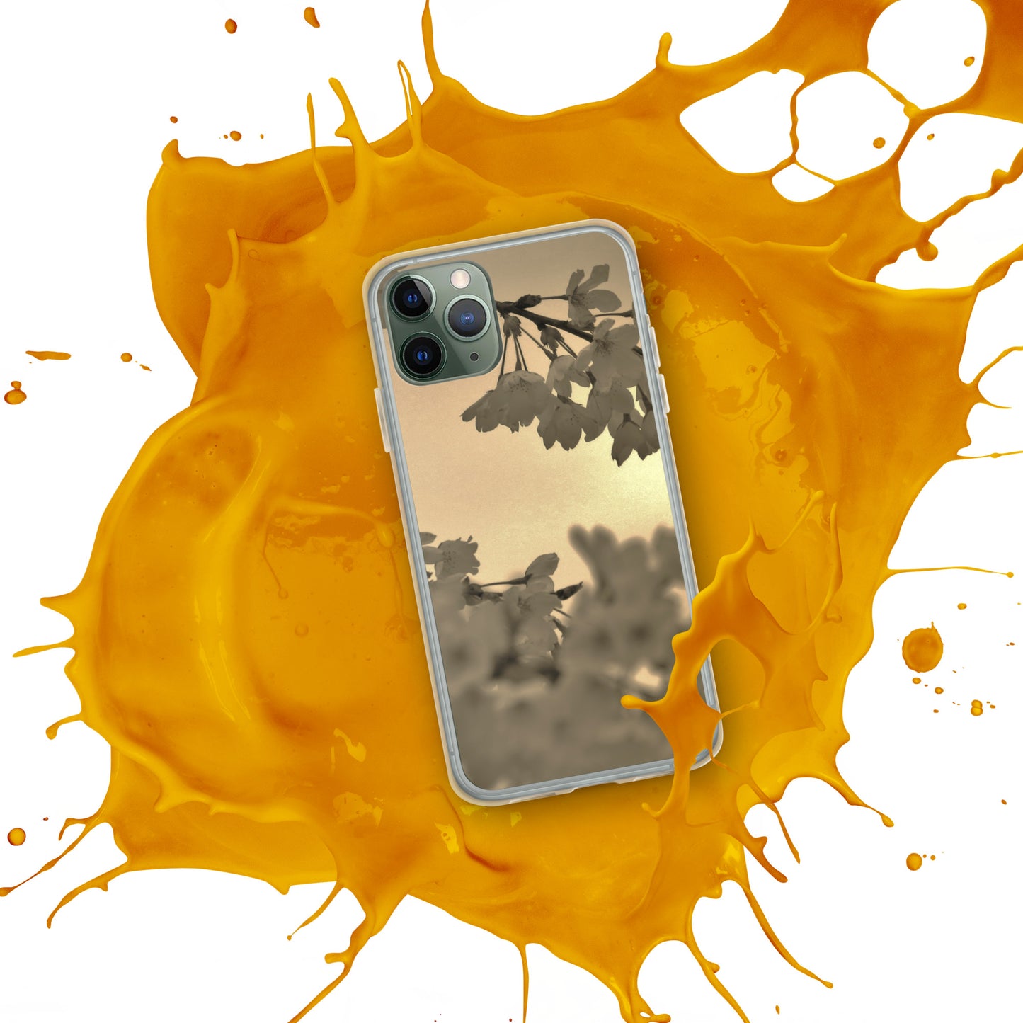 Clear Case for iPhone® - Sepia Cherry Blossoms