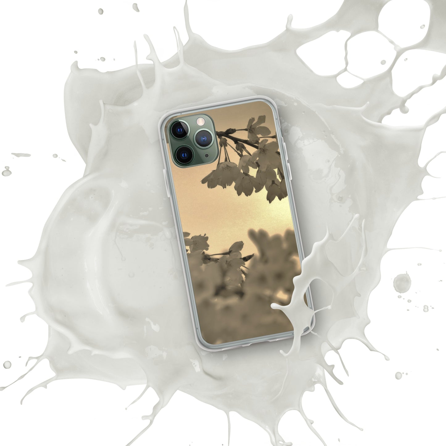 Clear Case for iPhone® - Sepia Cherry Blossoms