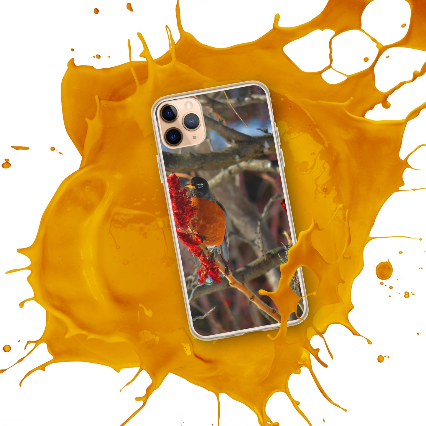 Coque transparente pour iPhone® - Snackin' Robin