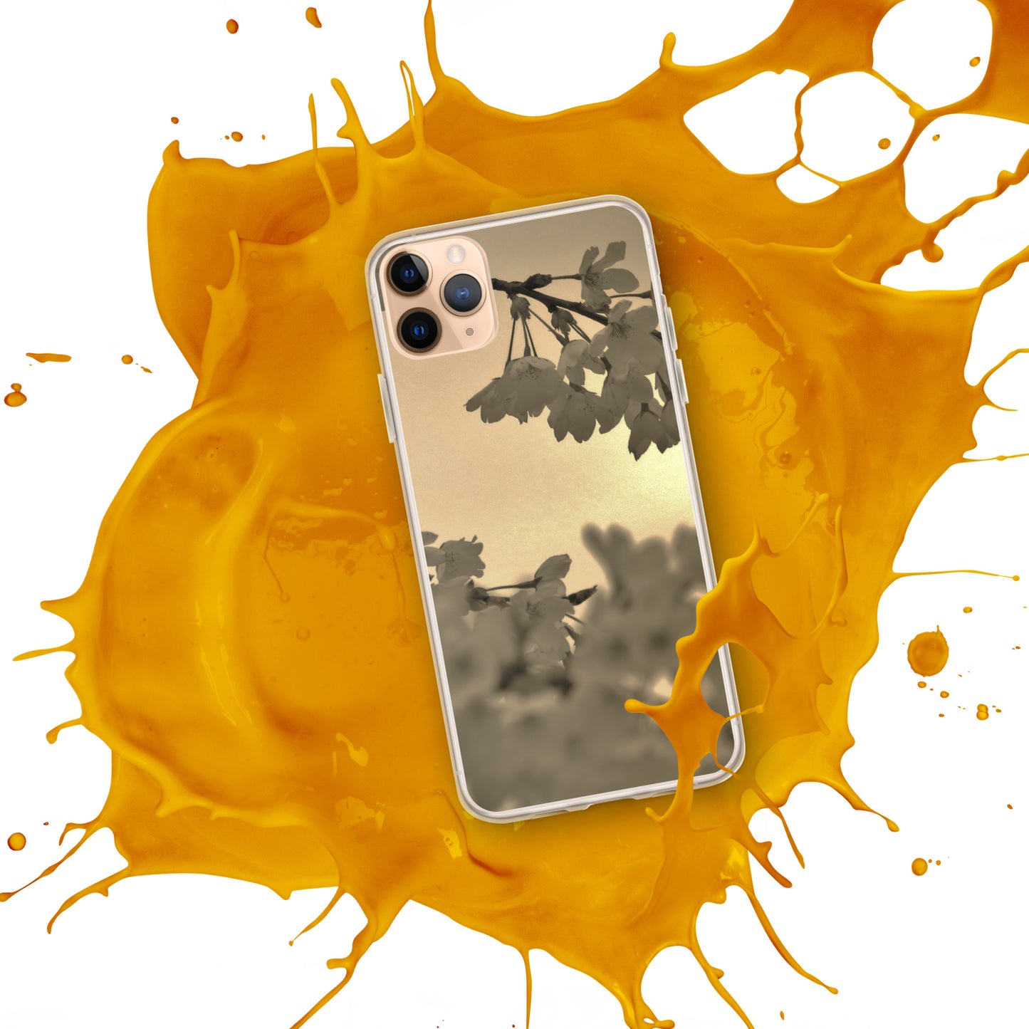 Clear Case for iPhone® - Sepia Cherry Blossoms