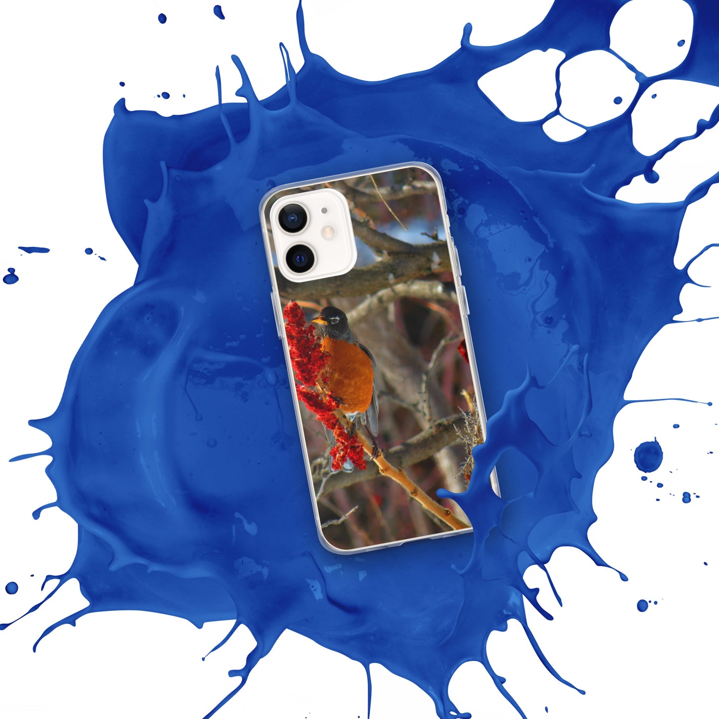 Coque transparente pour iPhone® - Snackin' Robin