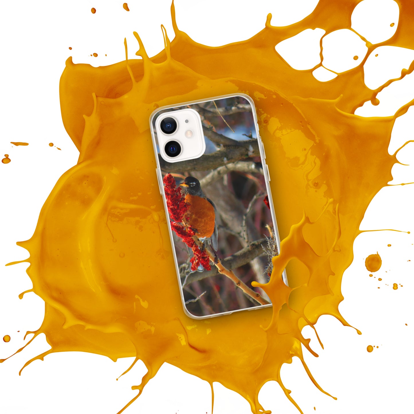 Coque transparente pour iPhone® - Snackin' Robin