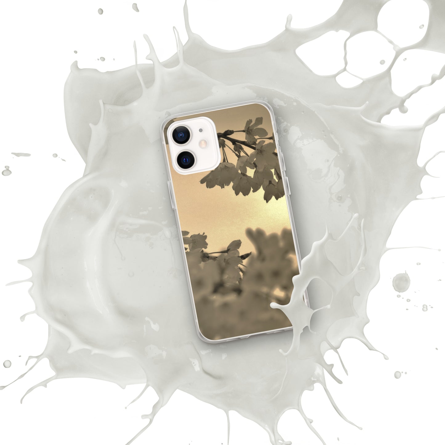 Clear Case for iPhone® - Sepia Cherry Blossoms