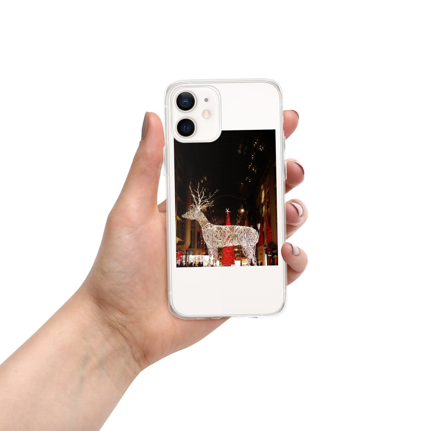 Coque transparente pour iPhone® - Lumières de Noël