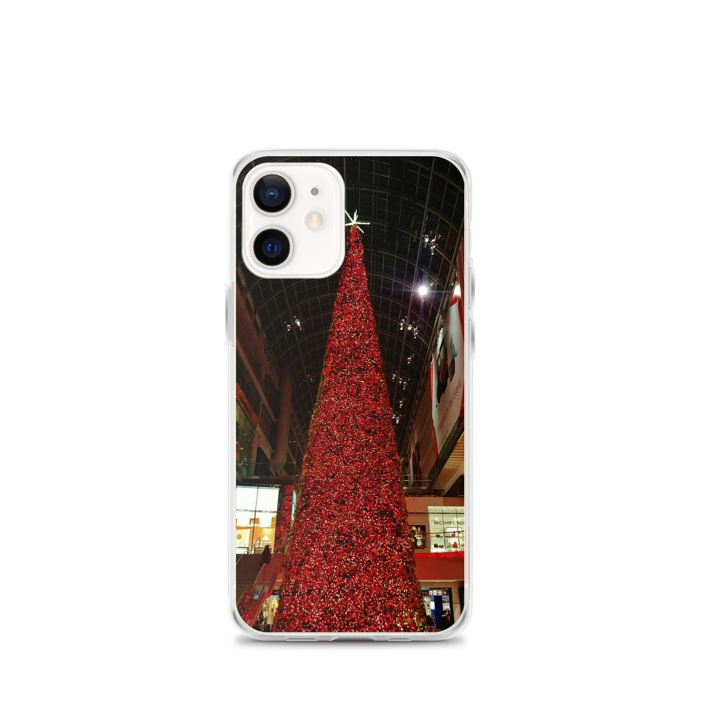 Coque transparente pour iPhone® - Sapin de Noël rouge