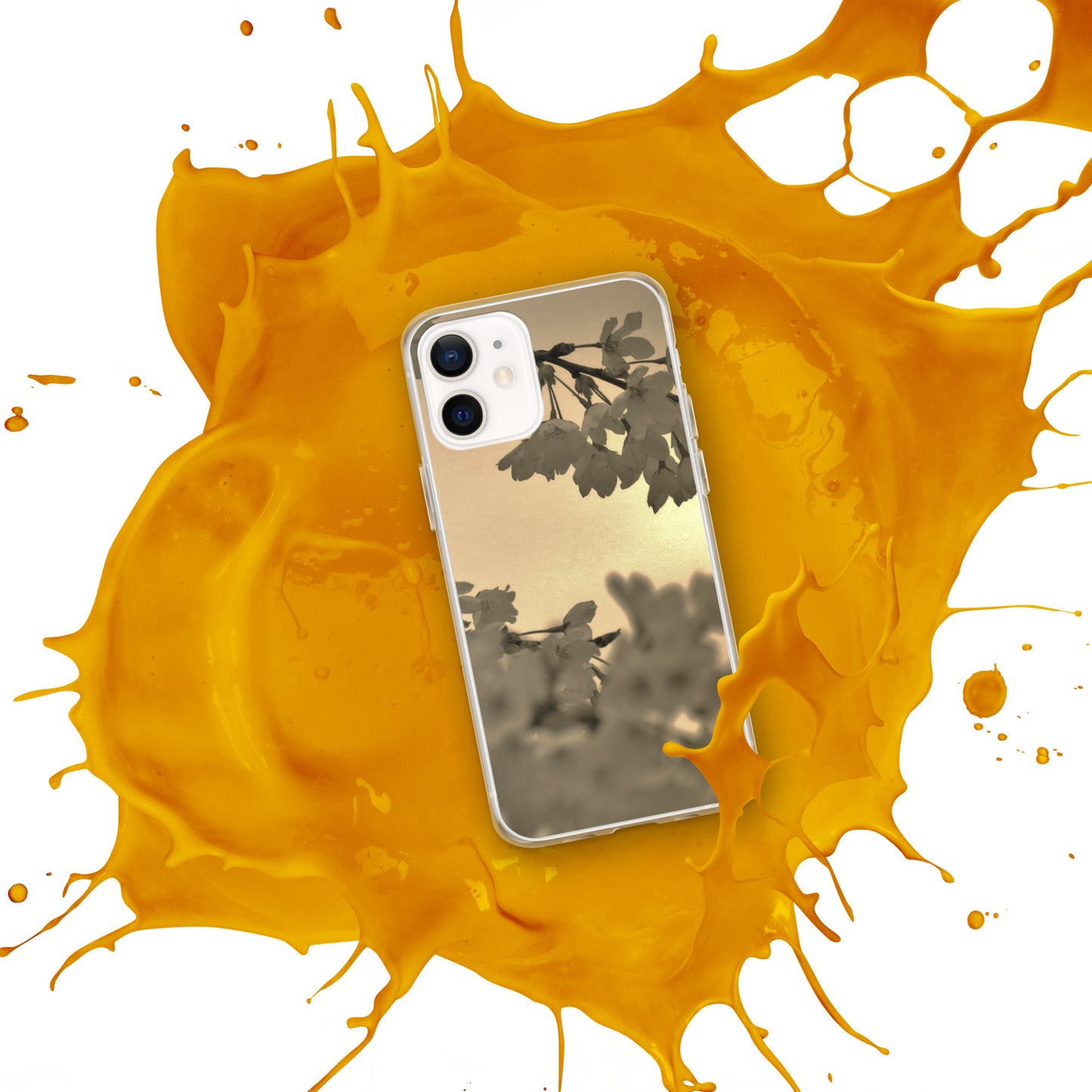 Clear Case for iPhone® - Sepia Cherry Blossoms