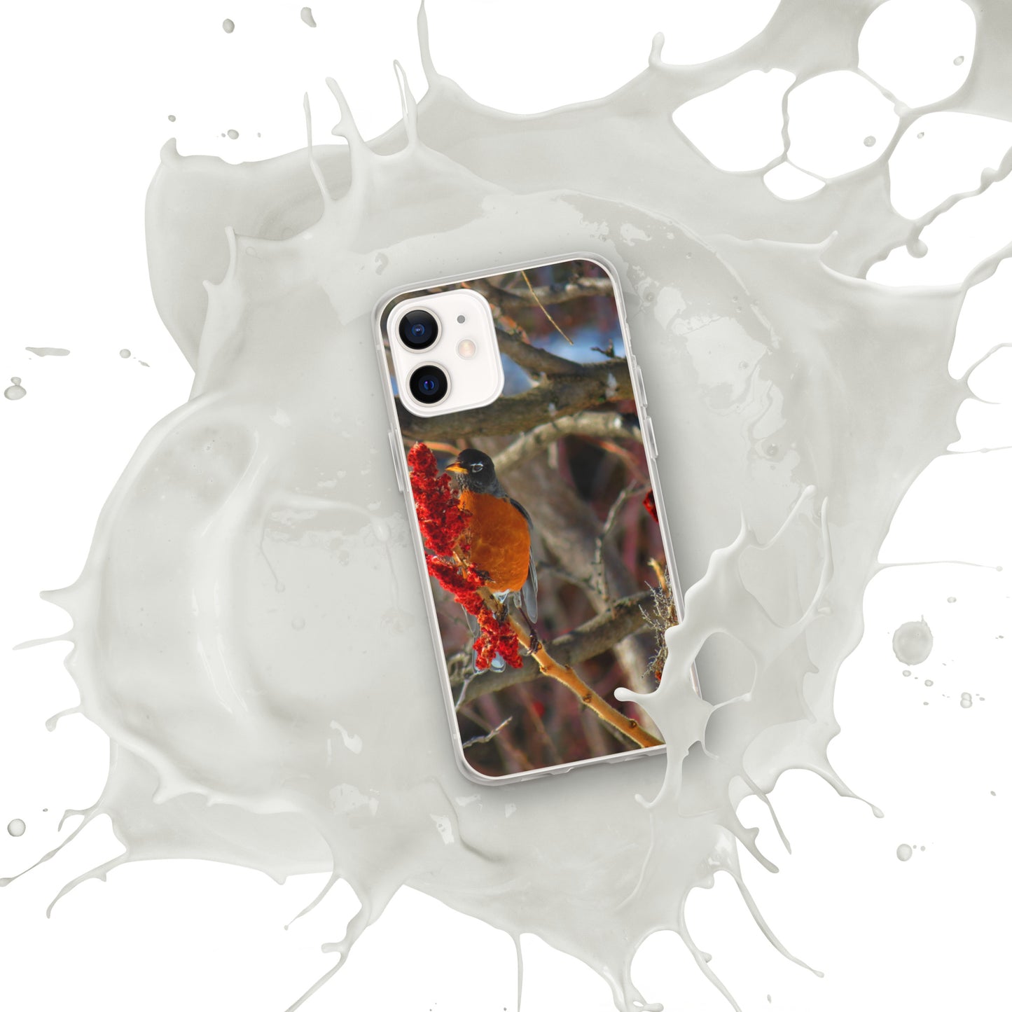 Coque transparente pour iPhone® - Snackin' Robin