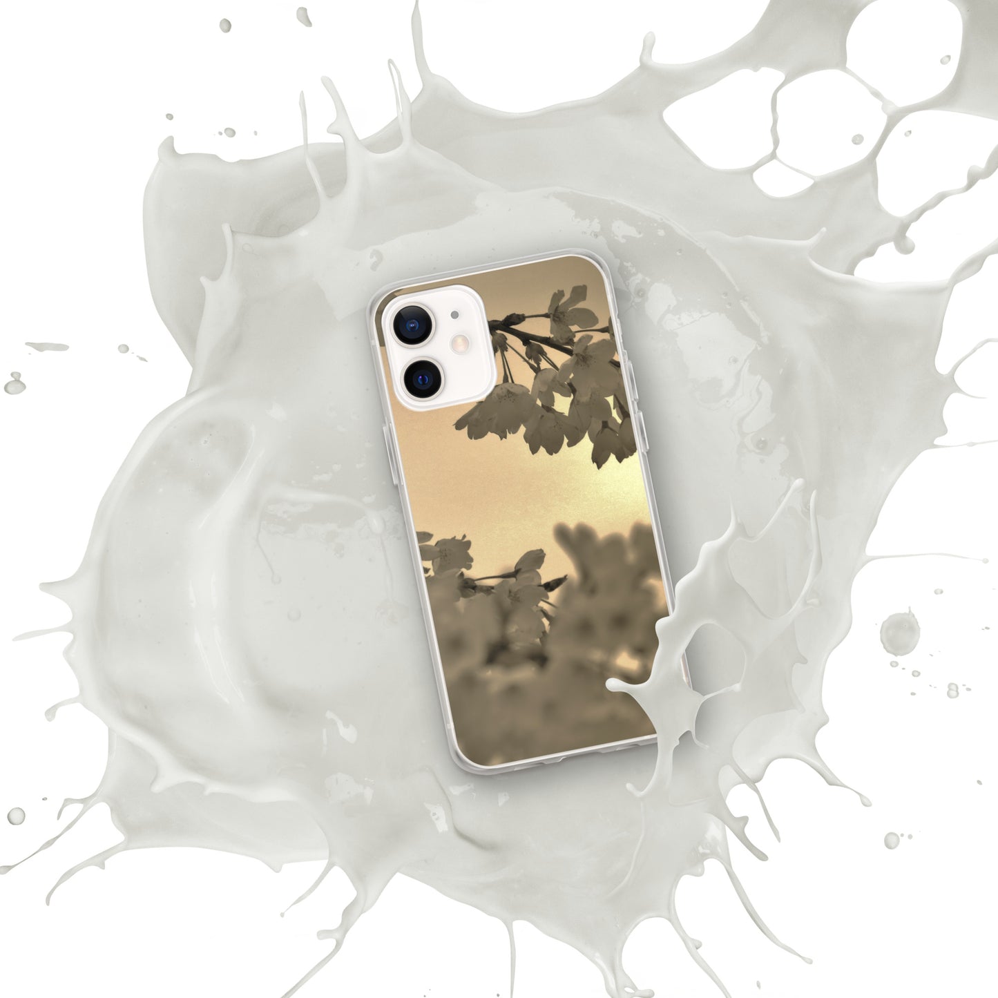 Clear Case for iPhone® - Sepia Cherry Blossoms