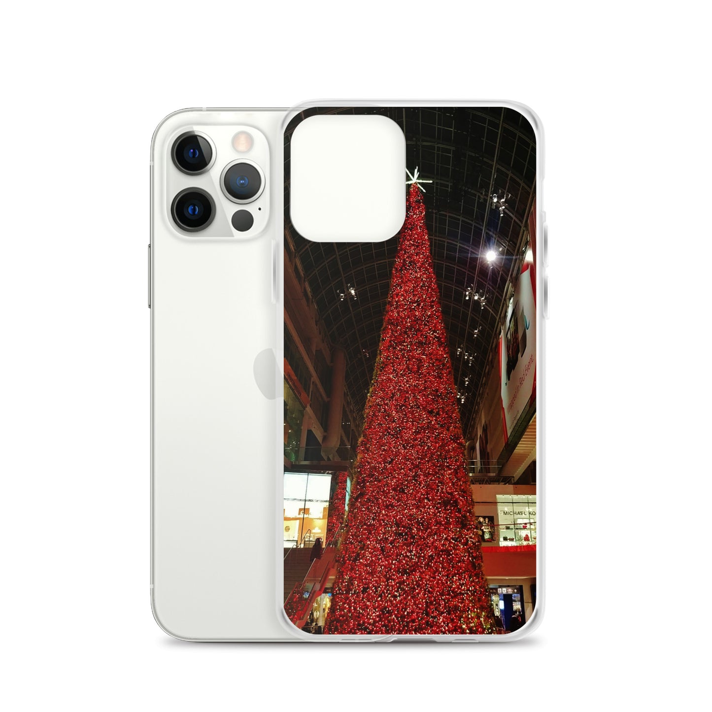 Coque transparente pour iPhone® - Sapin de Noël rouge