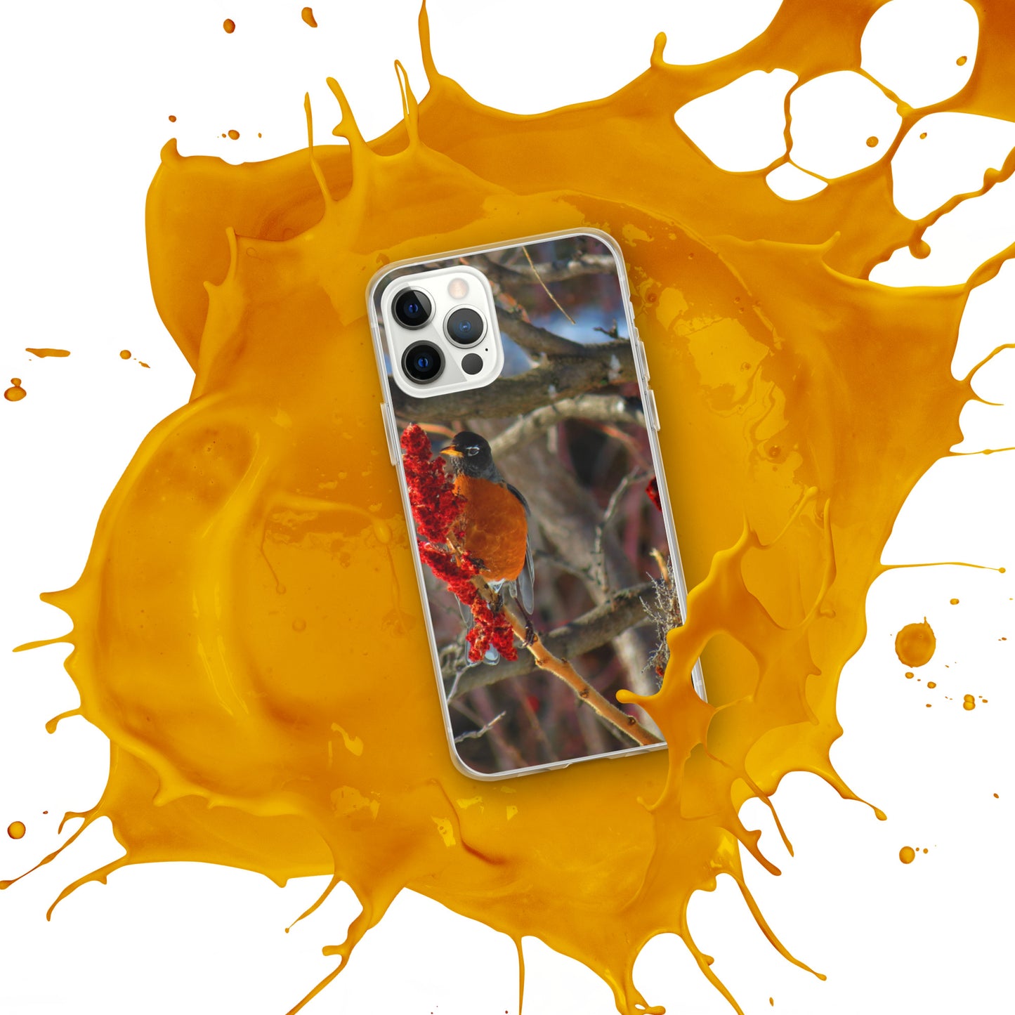 Coque transparente pour iPhone® - Snackin' Robin