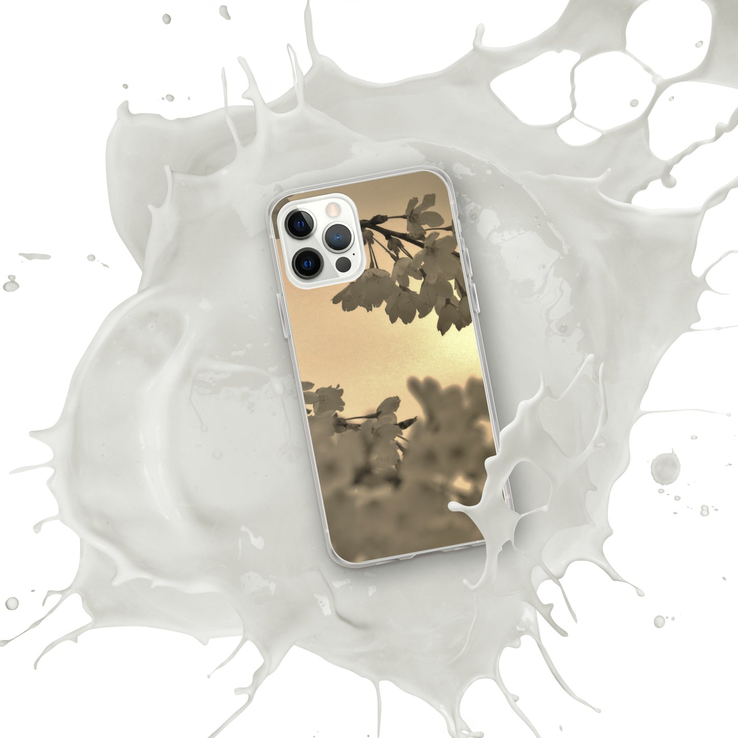 Clear Case for iPhone® - Sepia Cherry Blossoms