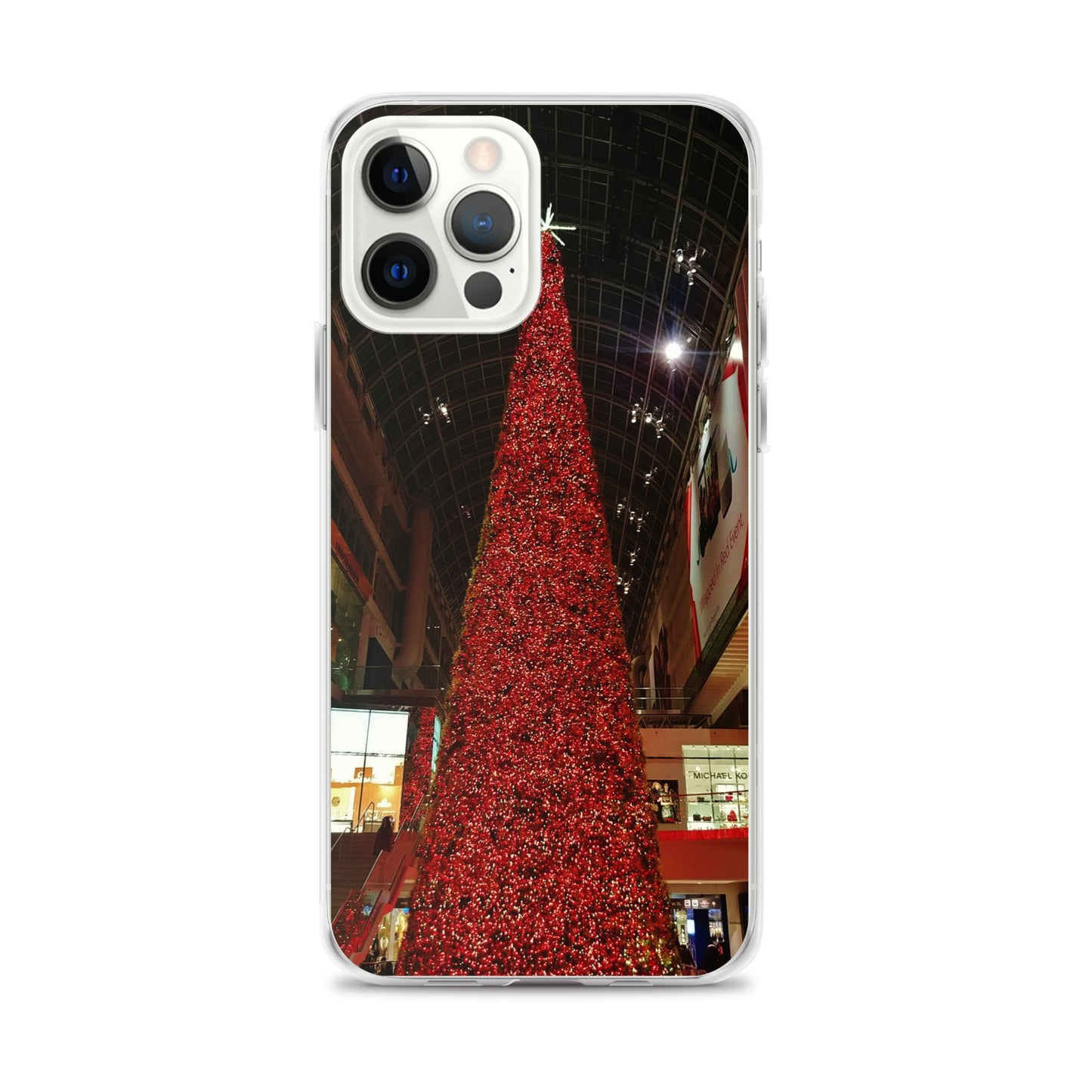 Coque transparente pour iPhone® - Sapin de Noël rouge