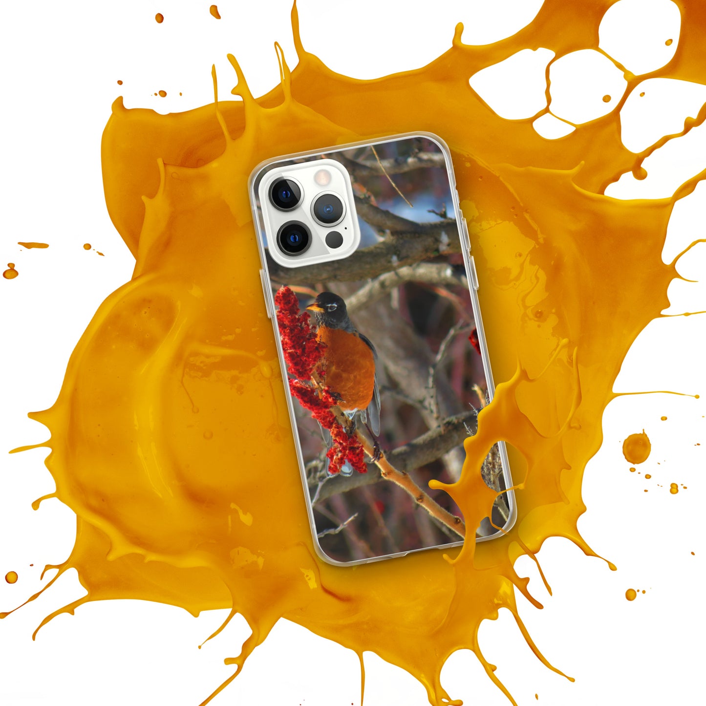 Coque transparente pour iPhone® - Snackin' Robin