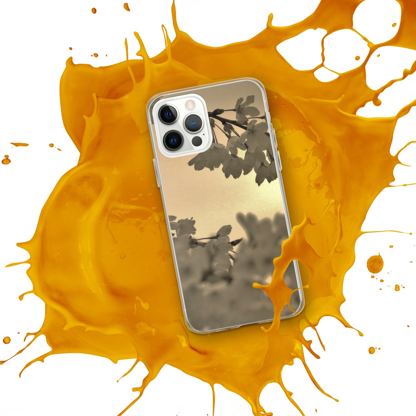 Clear Case for iPhone® - Sepia Cherry Blossoms