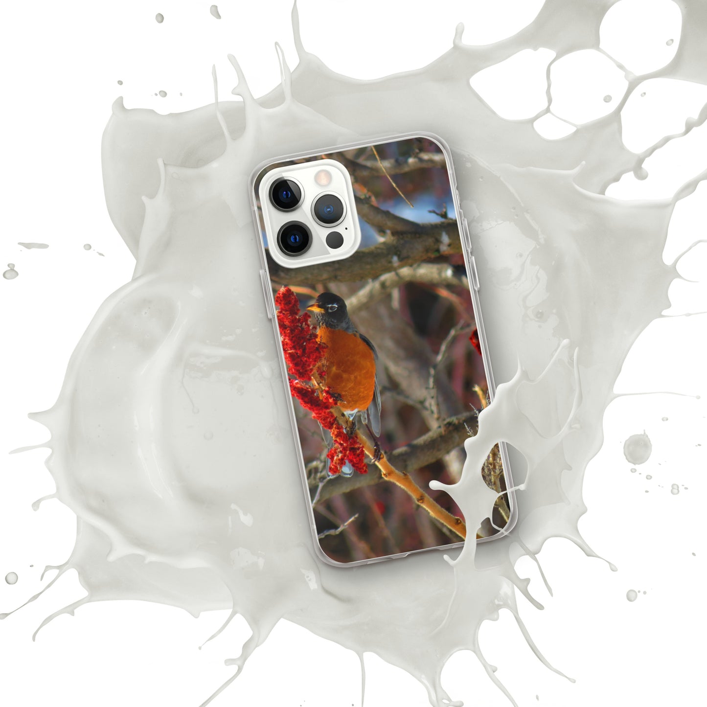 Coque transparente pour iPhone® - Snackin' Robin