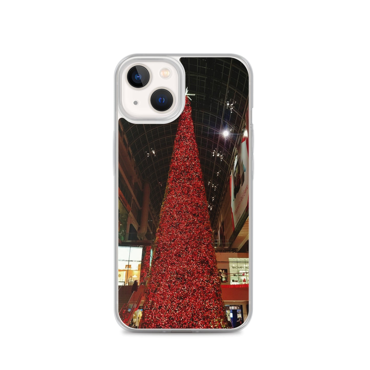 Coque transparente pour iPhone® - Sapin de Noël rouge