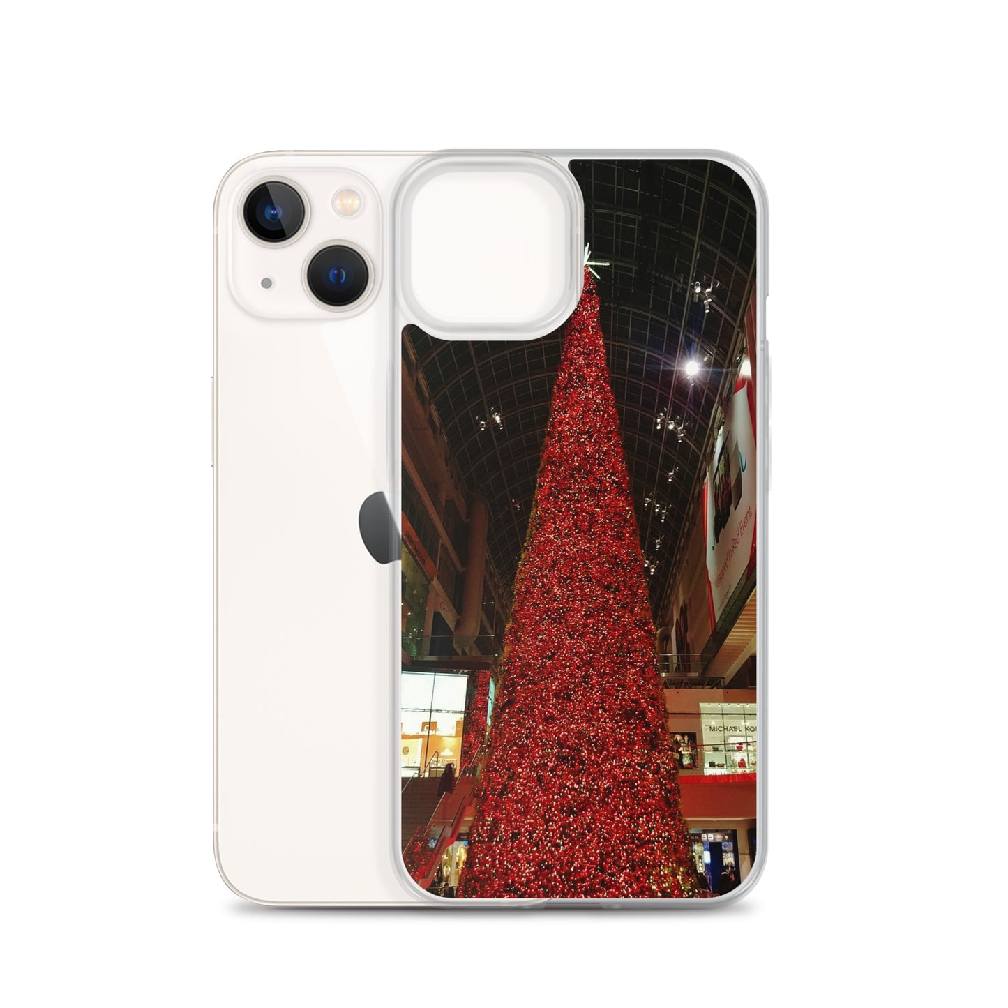 Coque transparente pour iPhone® - Sapin de Noël rouge