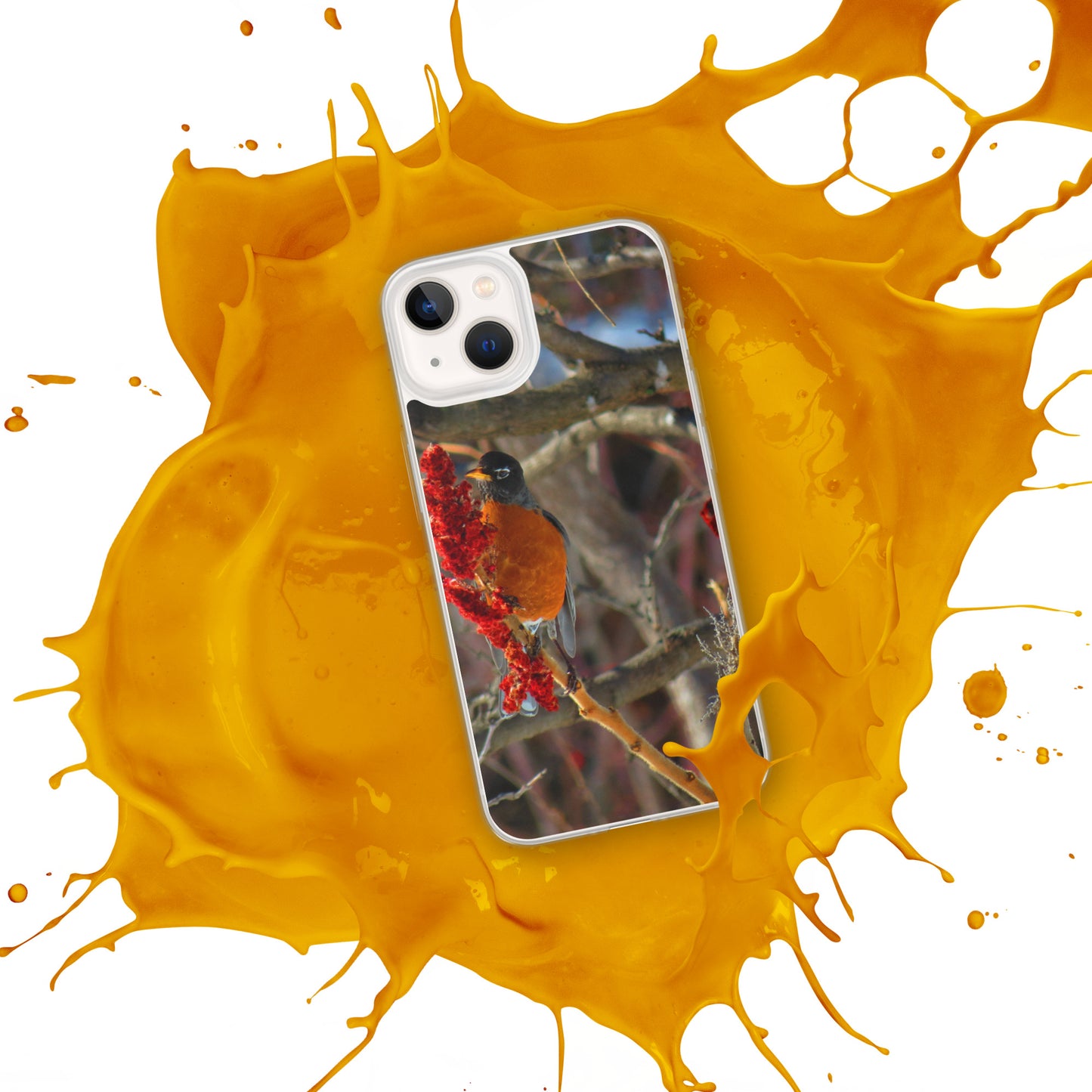 Coque transparente pour iPhone® - Snackin' Robin