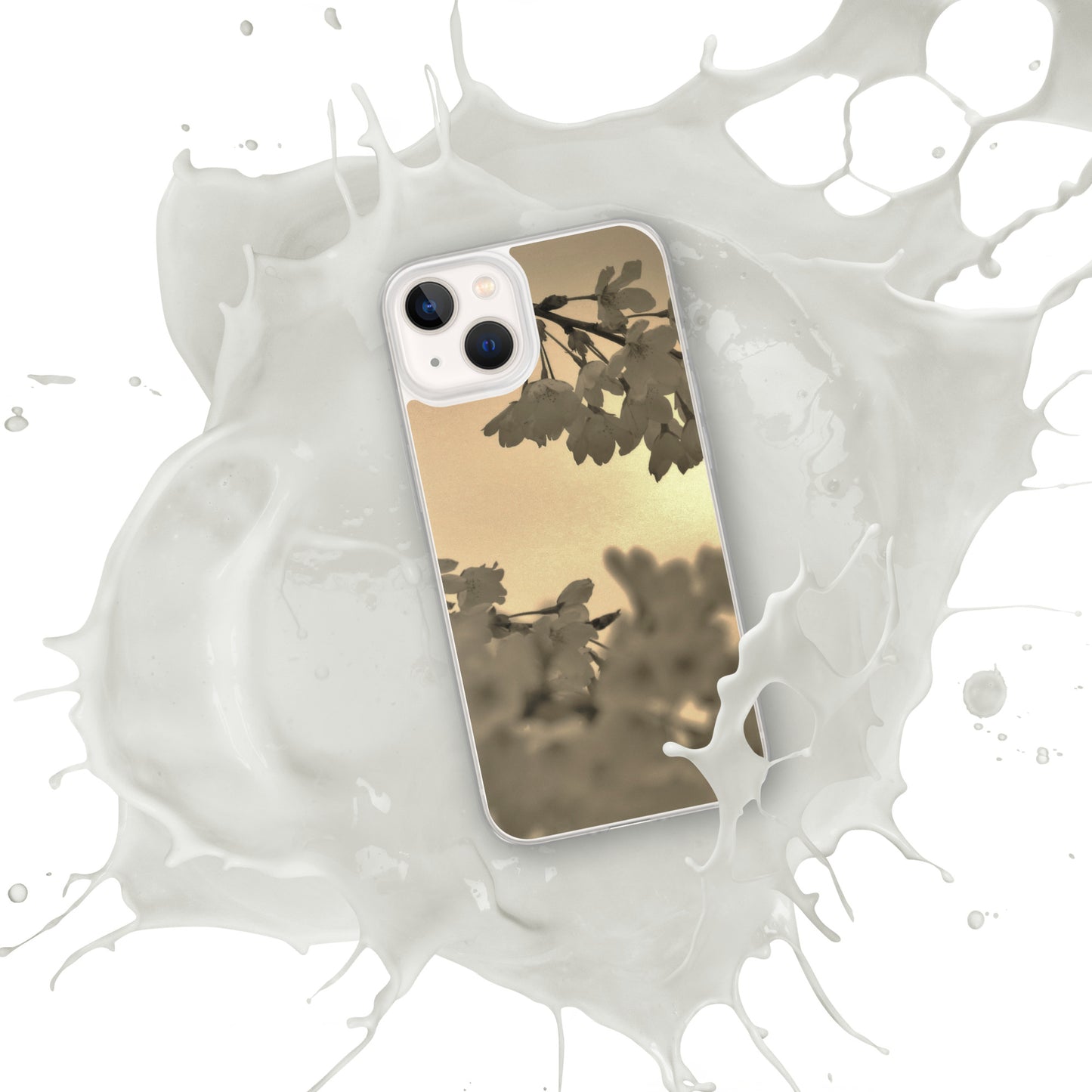 Clear Case for iPhone® - Sepia Cherry Blossoms