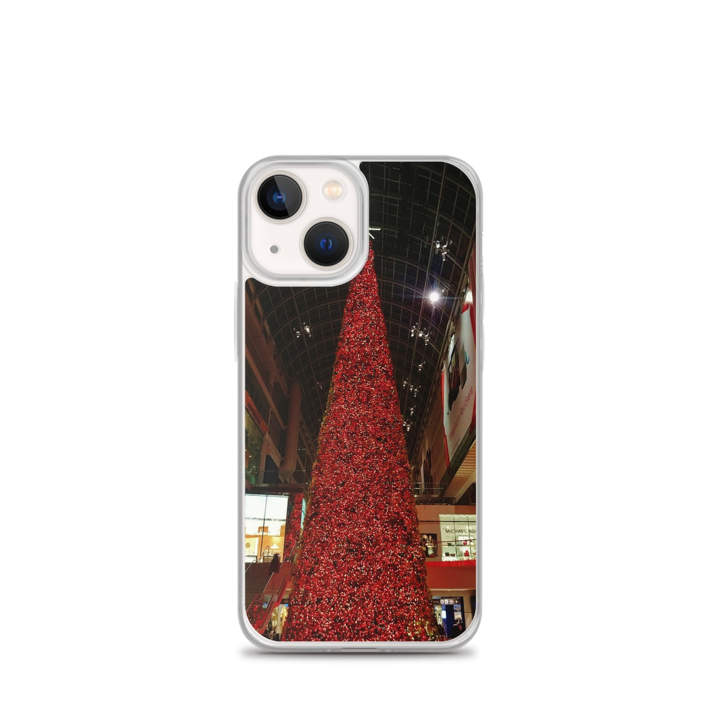 Coque transparente pour iPhone® - Sapin de Noël rouge