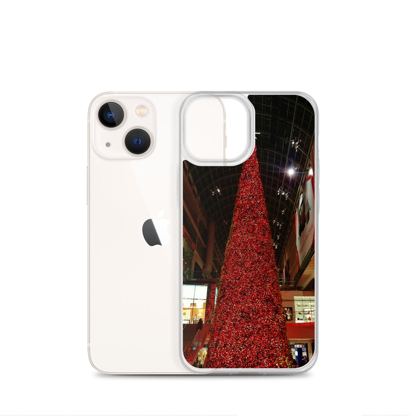 Coque transparente pour iPhone® - Sapin de Noël rouge