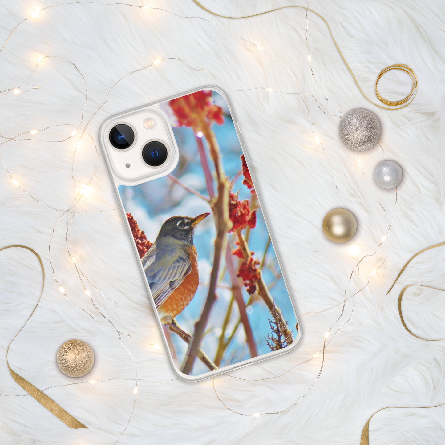 Clear Case for iPhone®- Robin in Sumac Tree