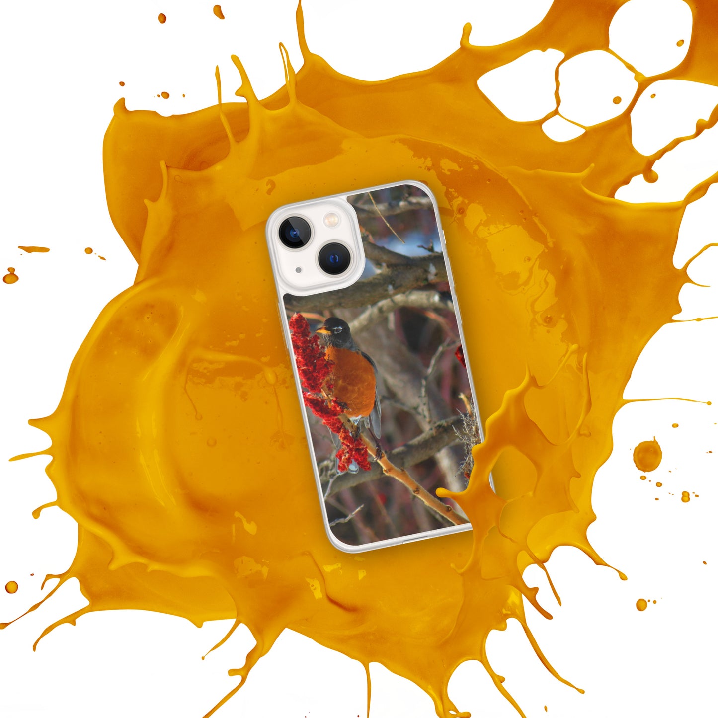 Coque transparente pour iPhone® - Snackin' Robin